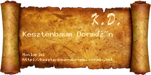 Kesztenbaum Dormán névjegykártya